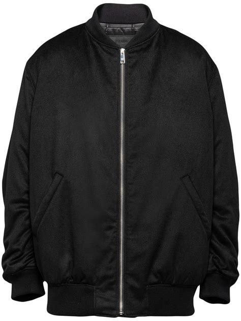 prada mens bomber|Black Cashmere bomber jacket .